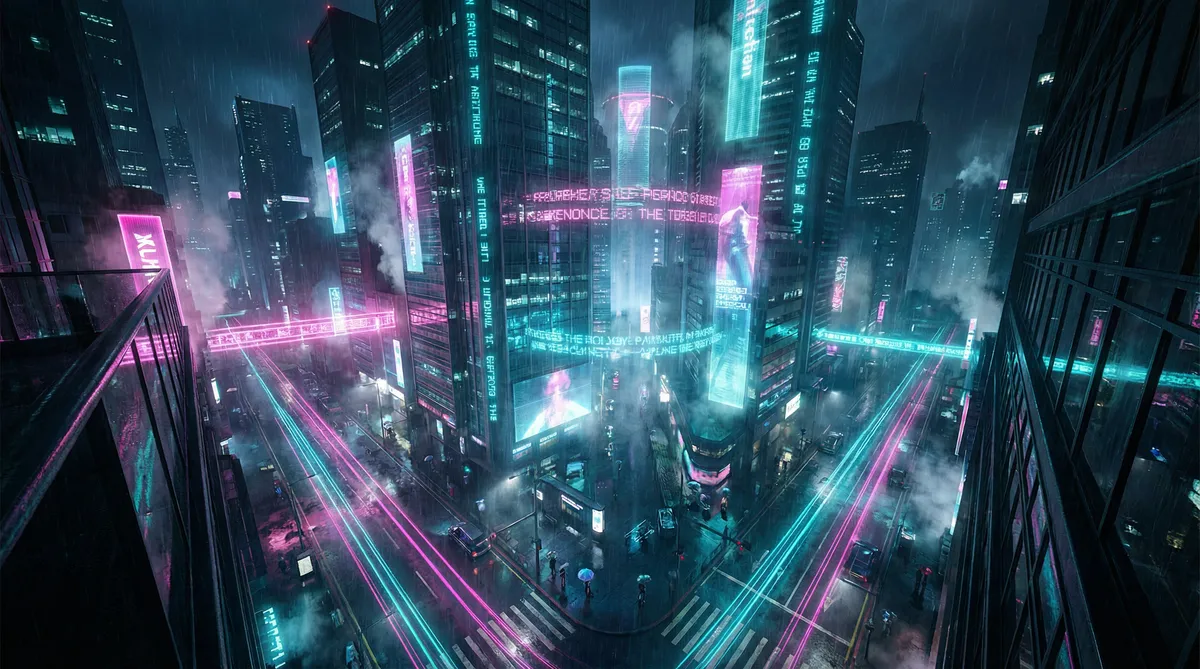 东南亚雏妓WWW在线播放 竖屏短剧平台首页背景 - 赛博朋克都市夜景